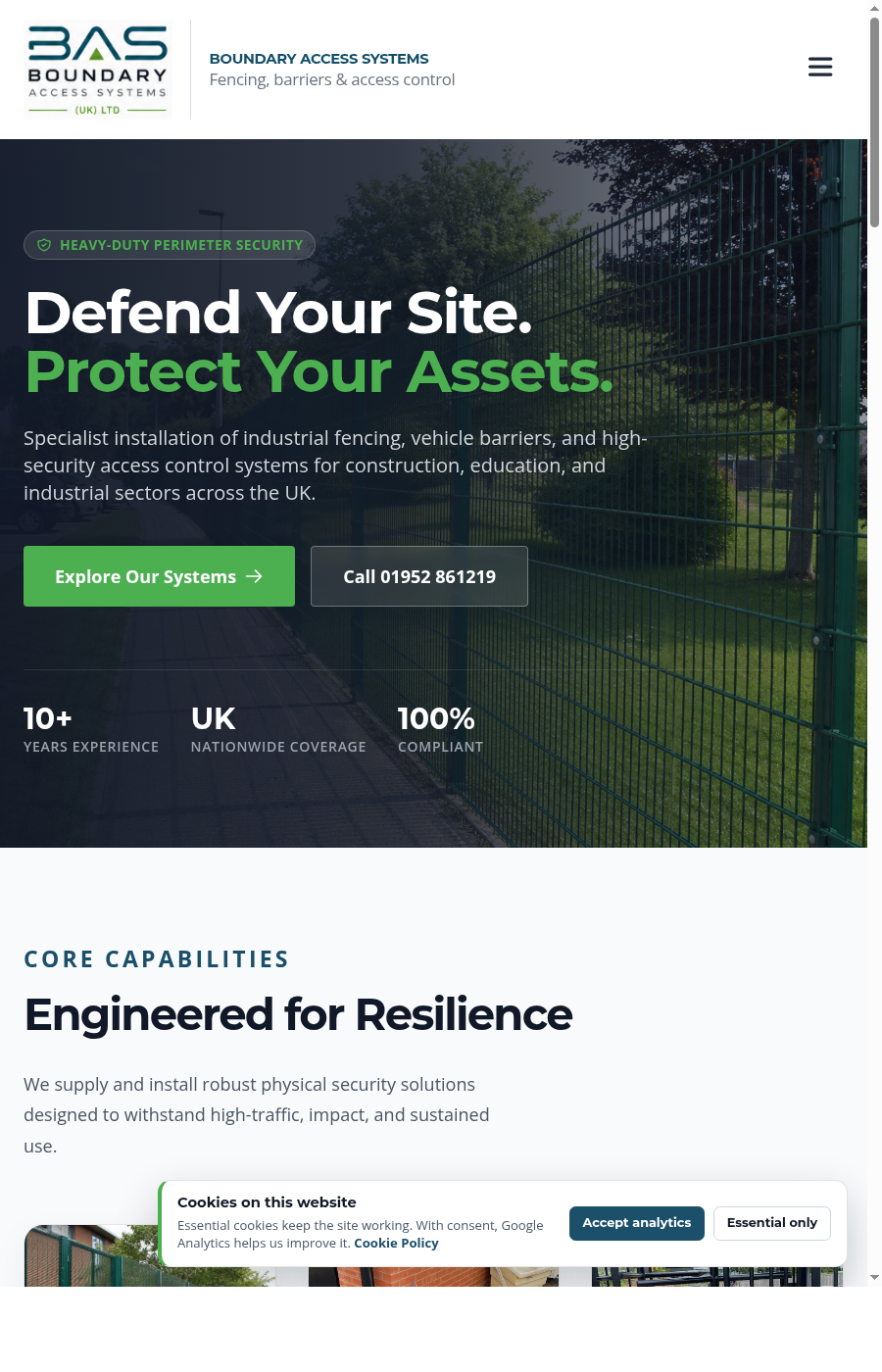 Boundary Access Systems B2B website design case study screenshot